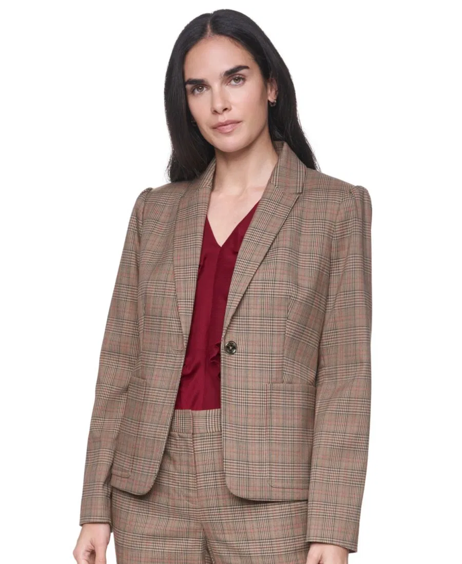 Женский пиджак с лацканами однобортный Tommy Hilfiger, Tobacco Multi