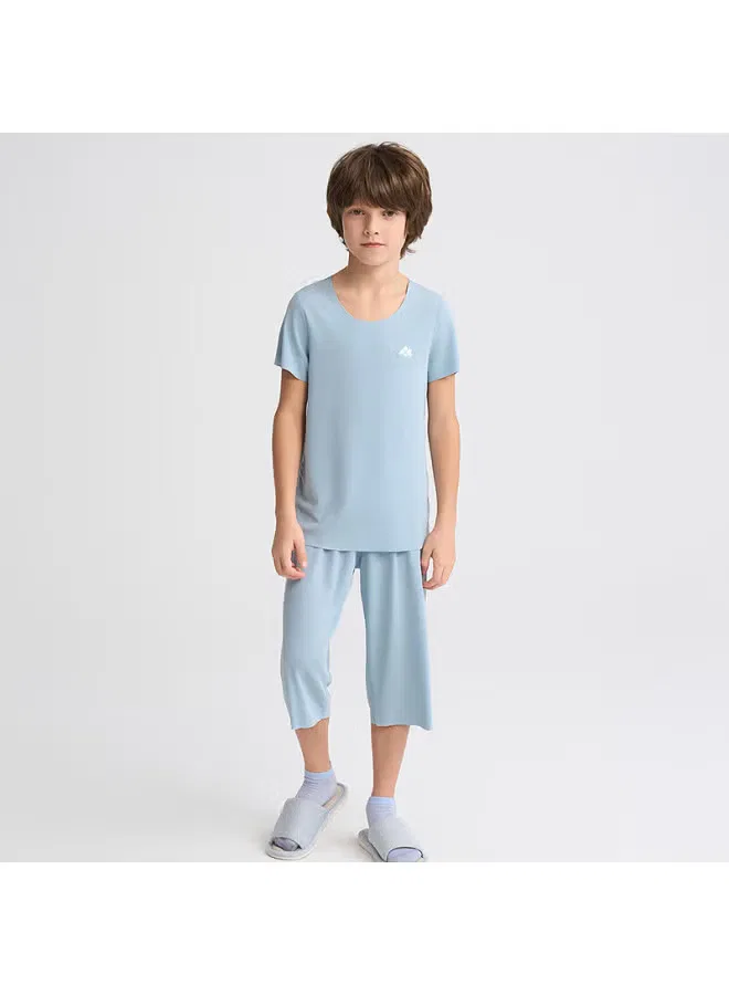 Комплект пижам детский дышащий с антибактериальными свойствами Aimer Kids, синий