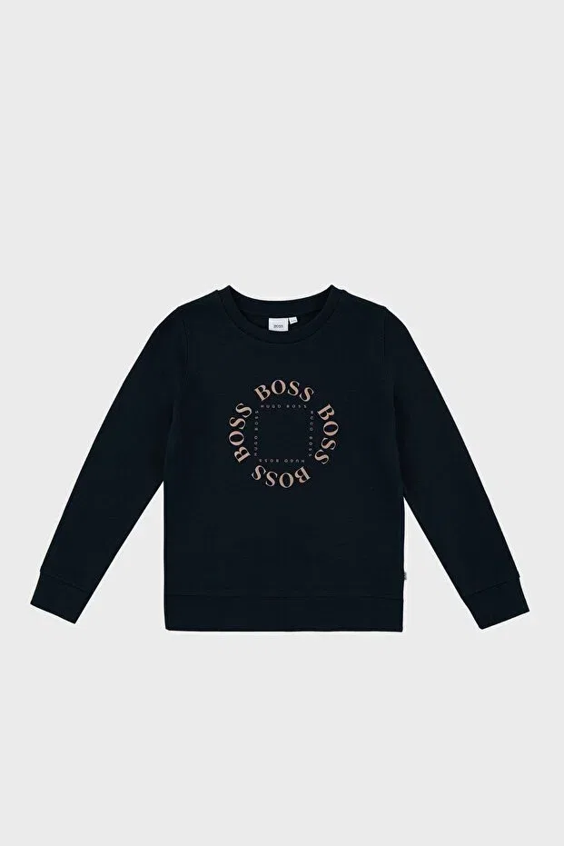 Детские свитшот для девочек хлопковый Hugo Boss, Navy Blue