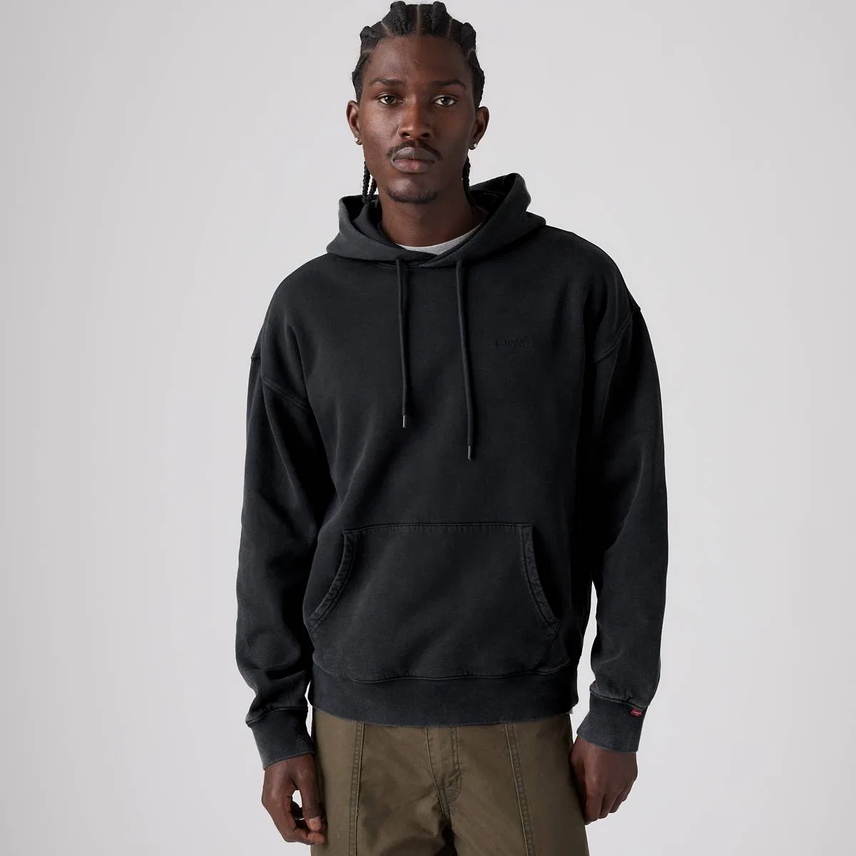 Оригинальная толстовка с капюшоном Levi's, Faded Wash Jet Black - Black