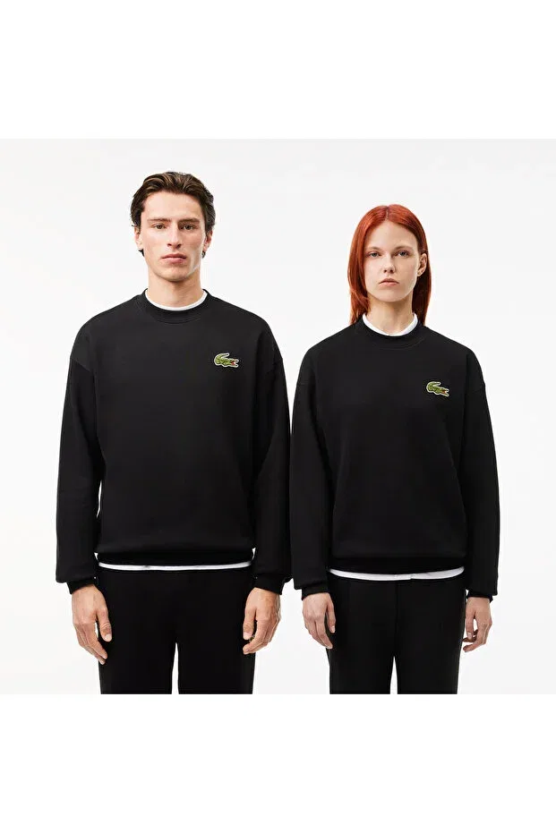 Женские свободный свитшот с длинным рукавом Lacoste, 031-Black