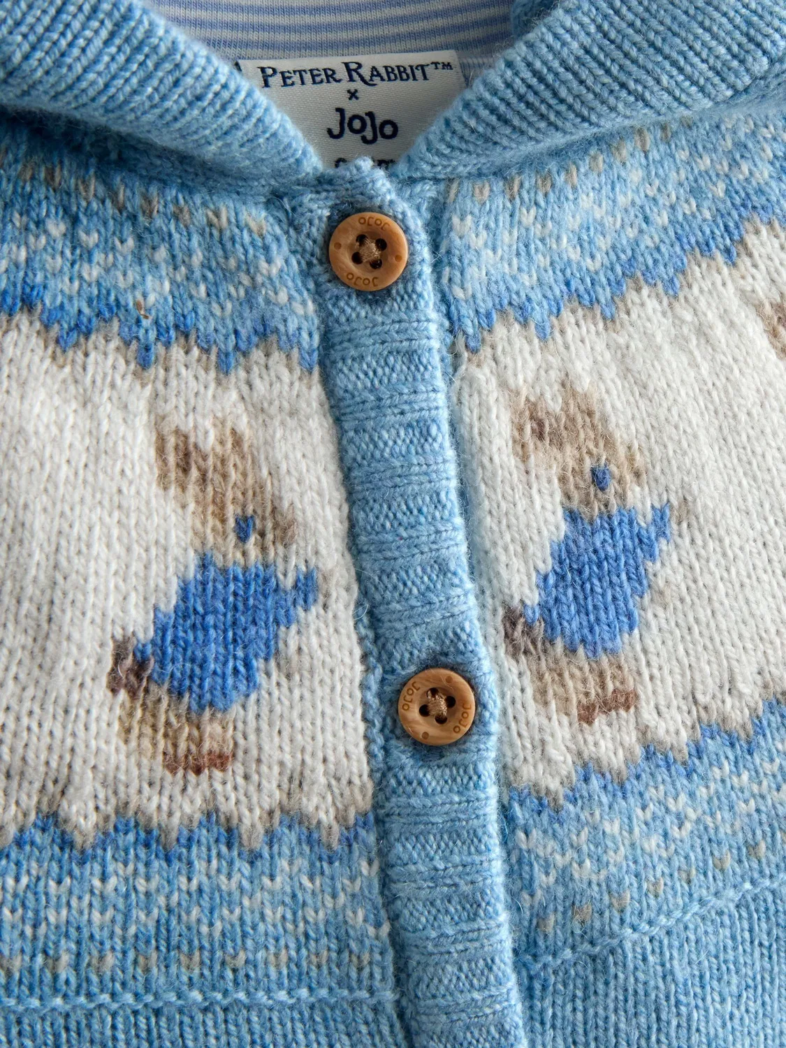 Кардиган с Fair Isle узором Peter Rabbit, JoJo Maman Bébé, синий — фото 4