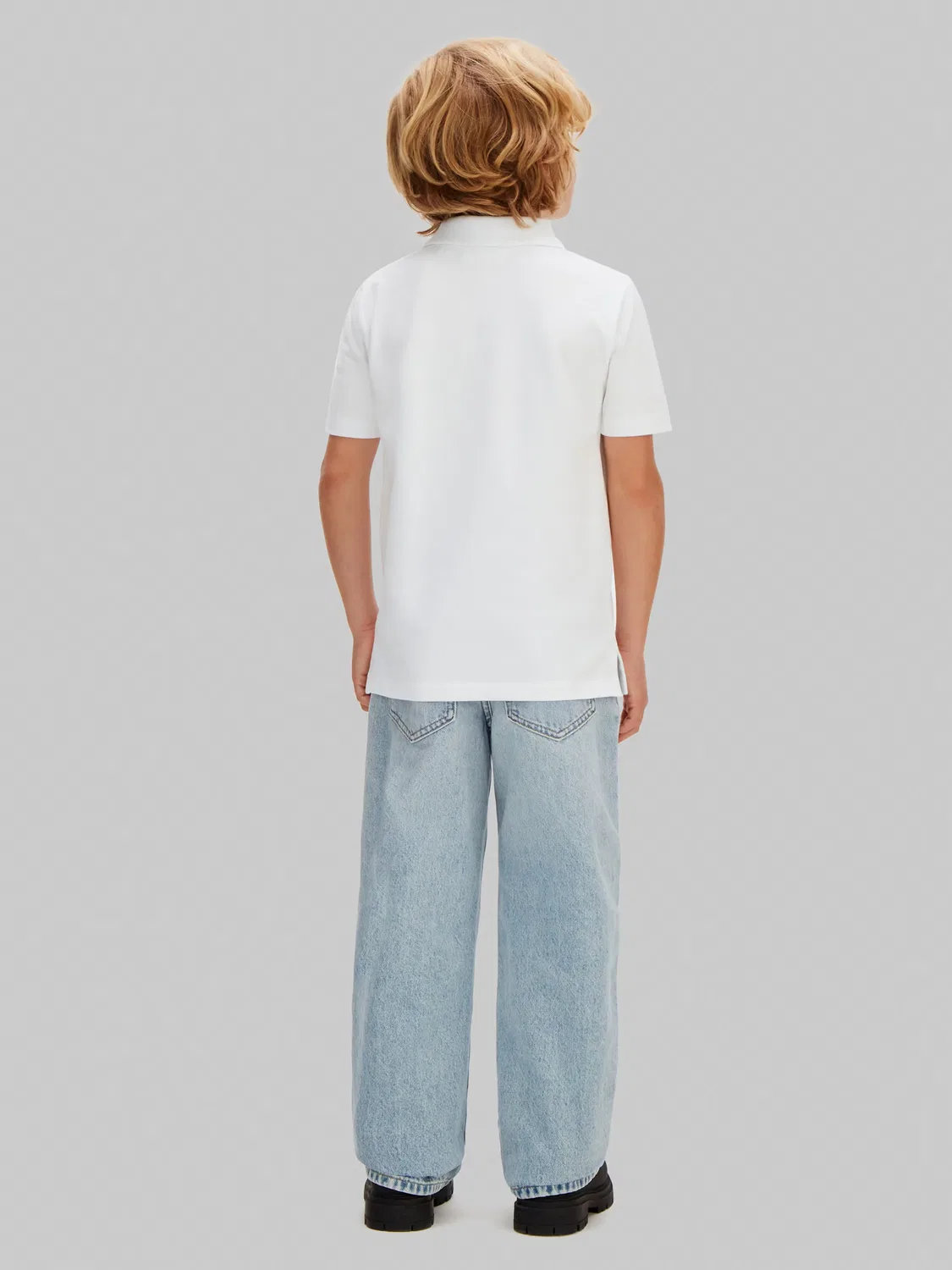 Детское поло для мальчиков хлопковое Calvin Klein, Blanco — фото 3