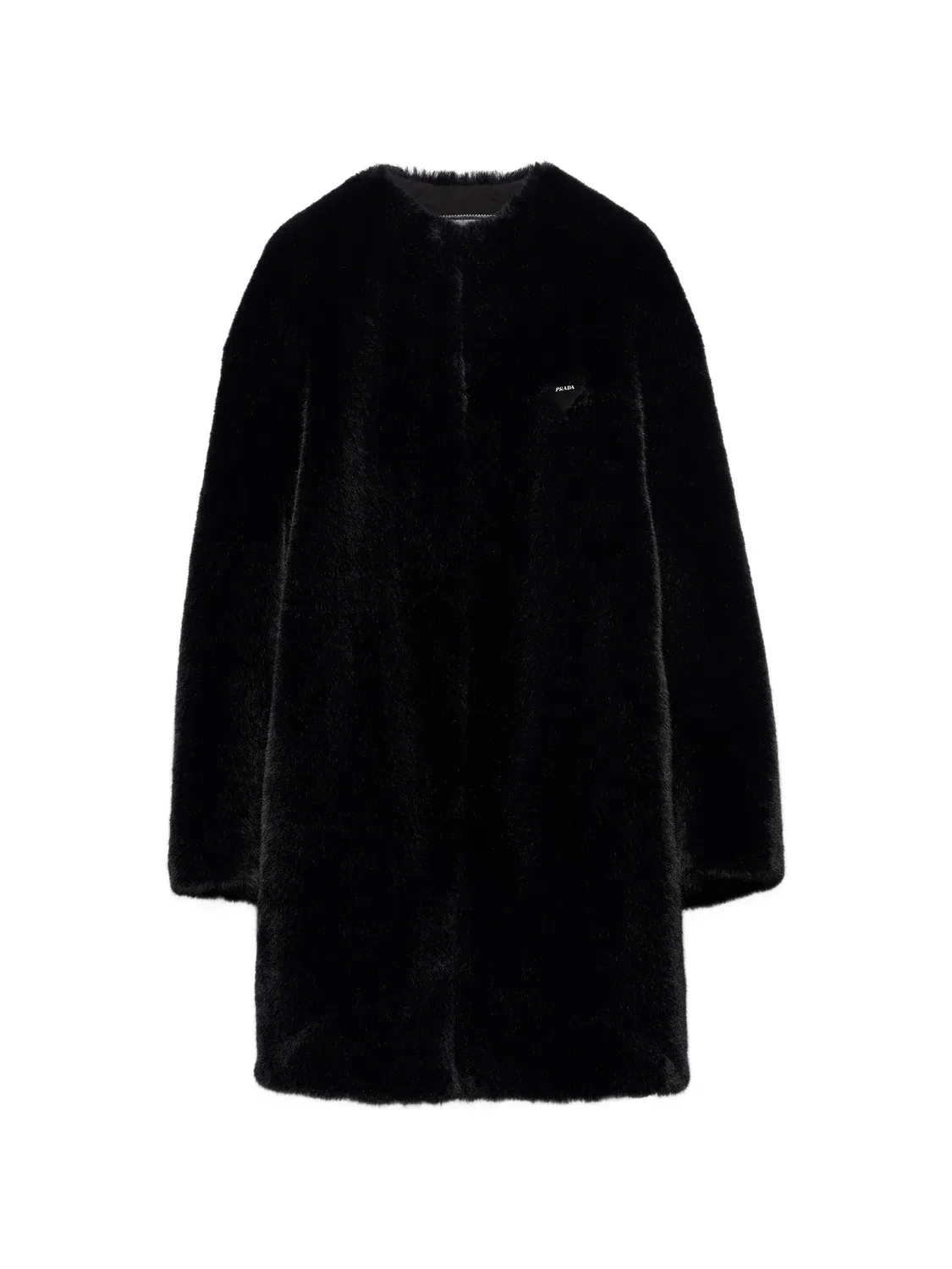 Пальто из искусственного меха Prada, черный