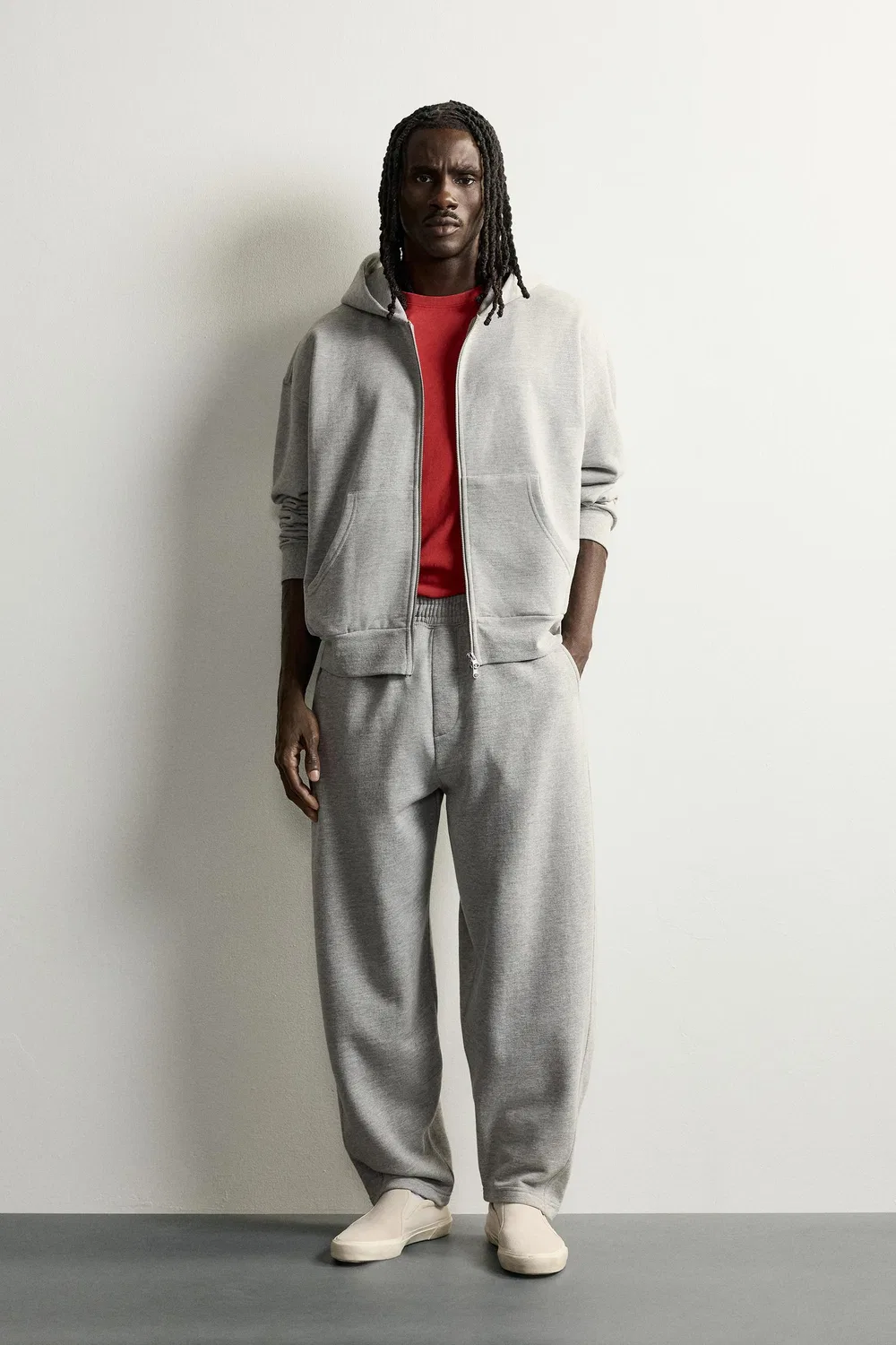 Простые спортивные штаны Balloon Fit ZARA, Grey marl