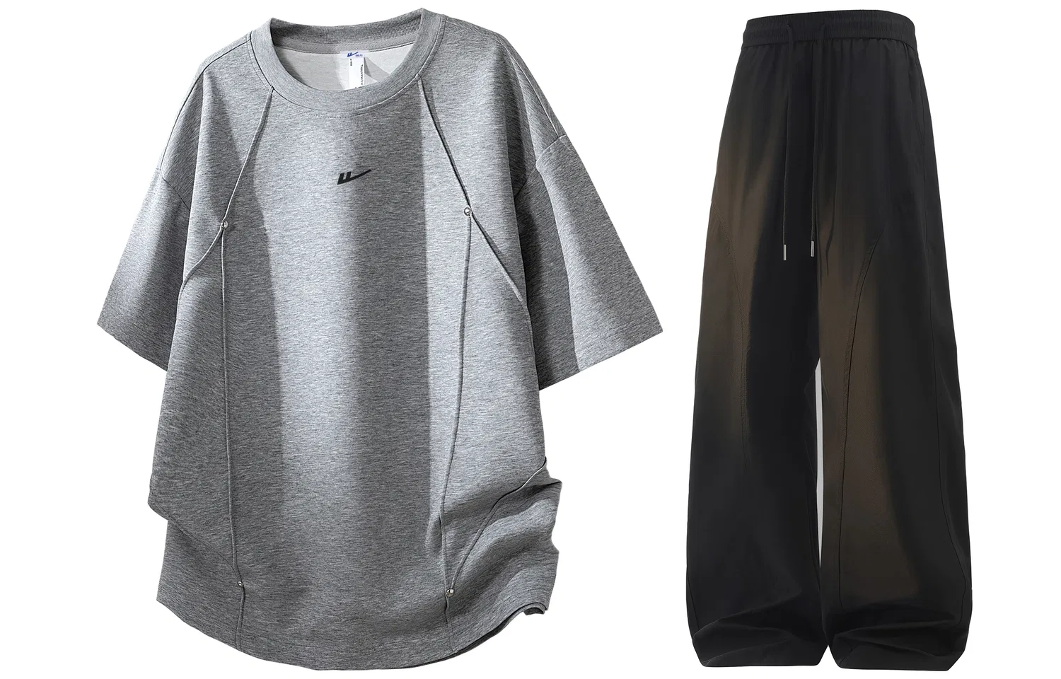 Детский спортивный комплект из футера Heather Gray+Black WARRIOR