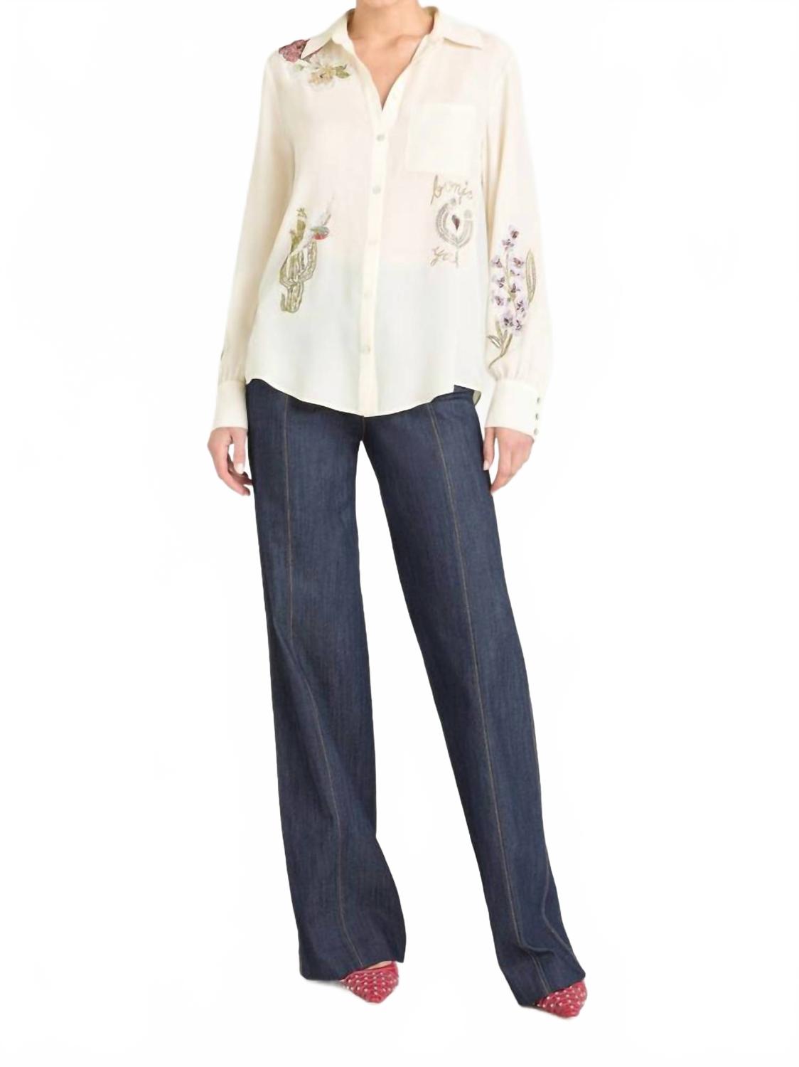 

Топ Western Amour Blanche цвета слоновой кости Cinq A Sept, слоновая кость