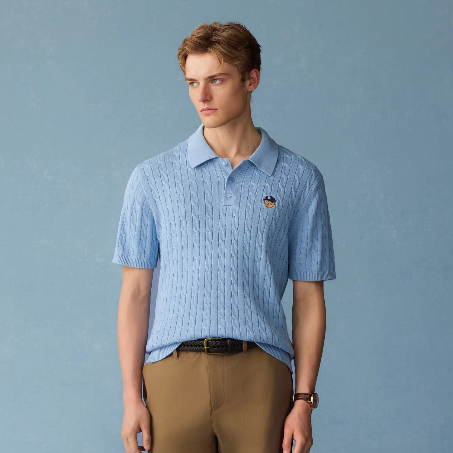 Детский свитер с длинным рукавом Teenie Weenie Men, Light Blue — фото 4