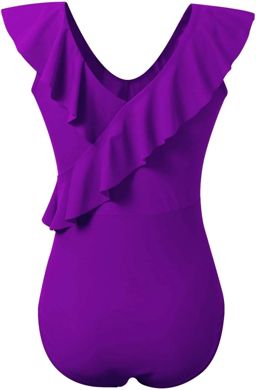 Женский слитный купальник с контролем живота V-образный вырез, Purple — фото 4
