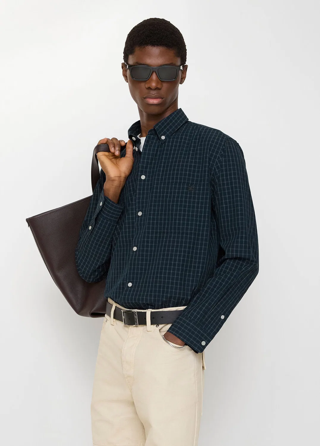 Рубашка Burberry Mavi Check, мужская, синий — фото 2