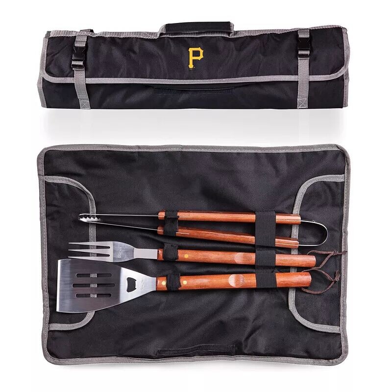 

Набор для гриля для барбекю Pittsburgh Pirates из трех предметов и сумка Picnic Time Pittsburgh Pirates