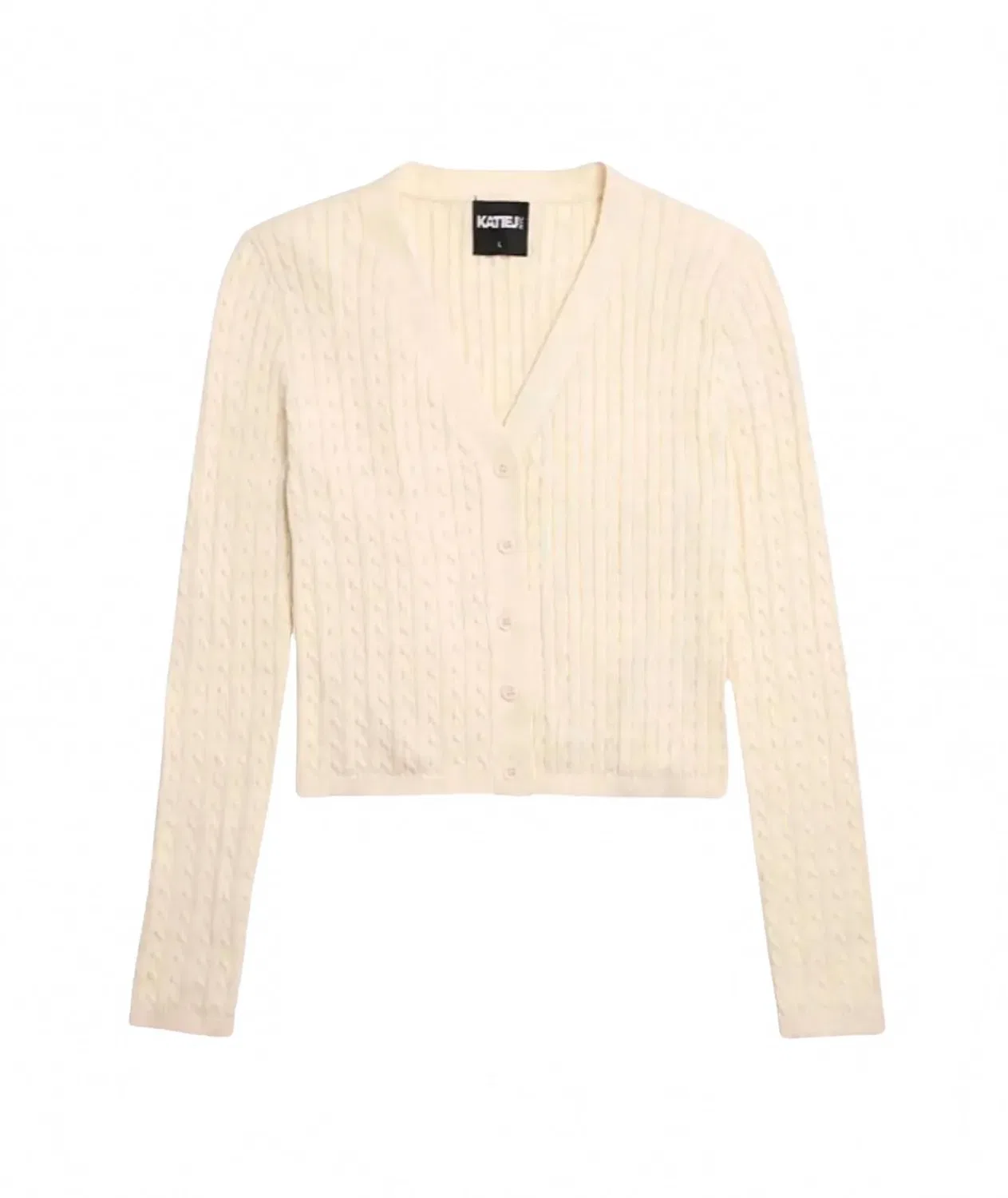 Детский кардиган для девочек с длинным рукавом Rory V-Neck KatieJnyc, Oatmeal — фото 2