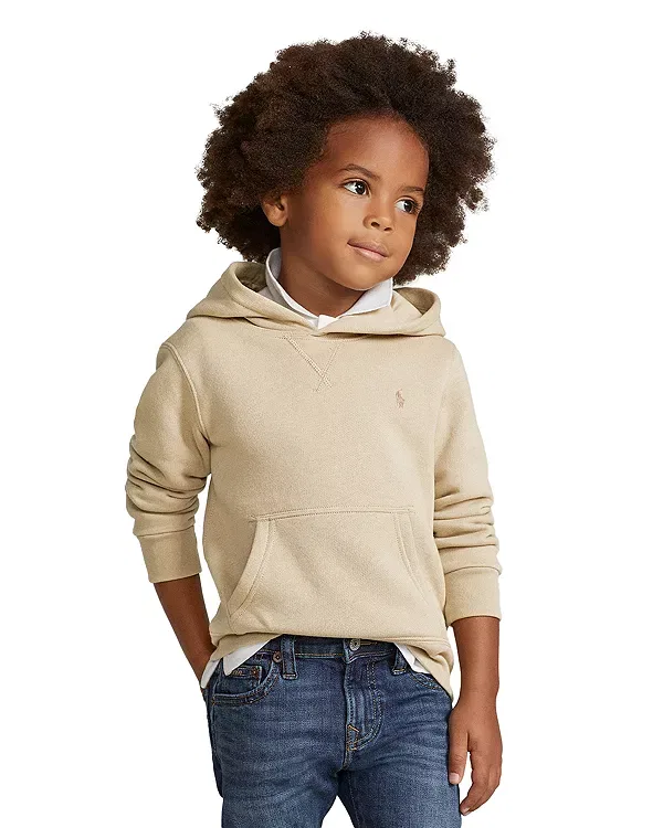 Детская толстовка для мальчиков из флиса с вышивкой Ralph Lauren, Khaki