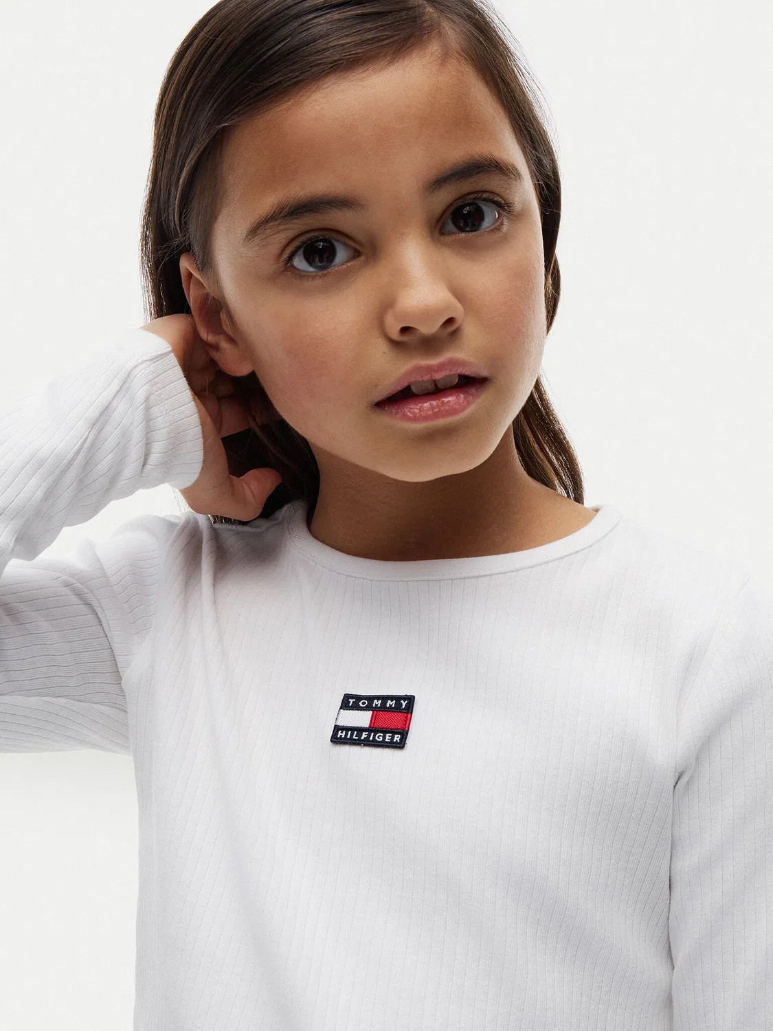 Блузка стандартного кроя для девочки Tommy Hilfiger, белый — фото 4