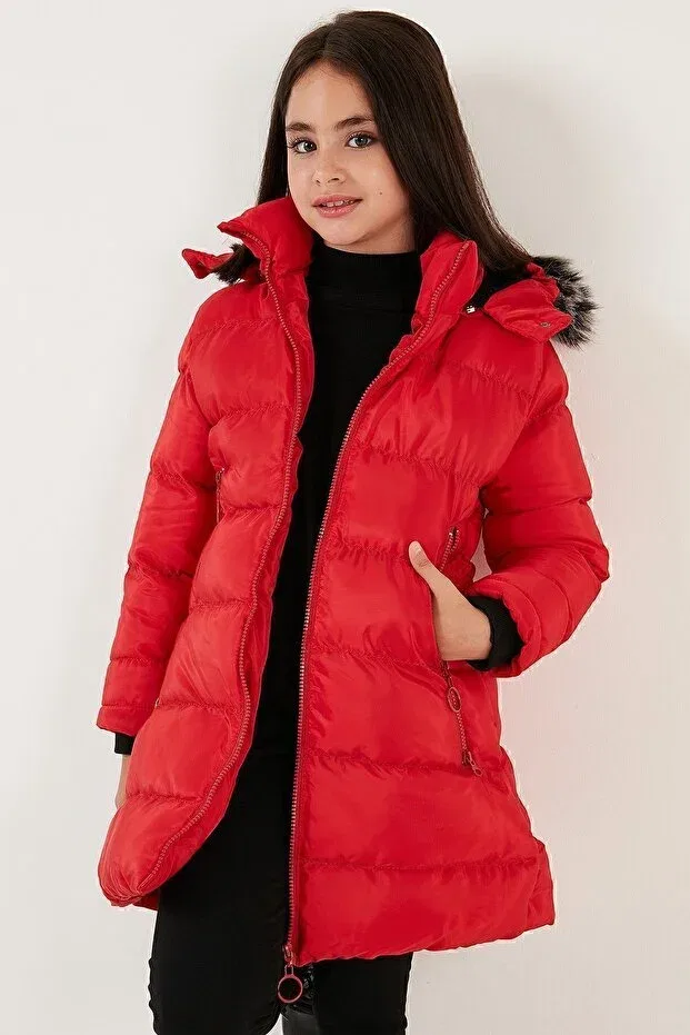 Детское пальто для девочек с длинным рукавом Lela, Red — фото 3