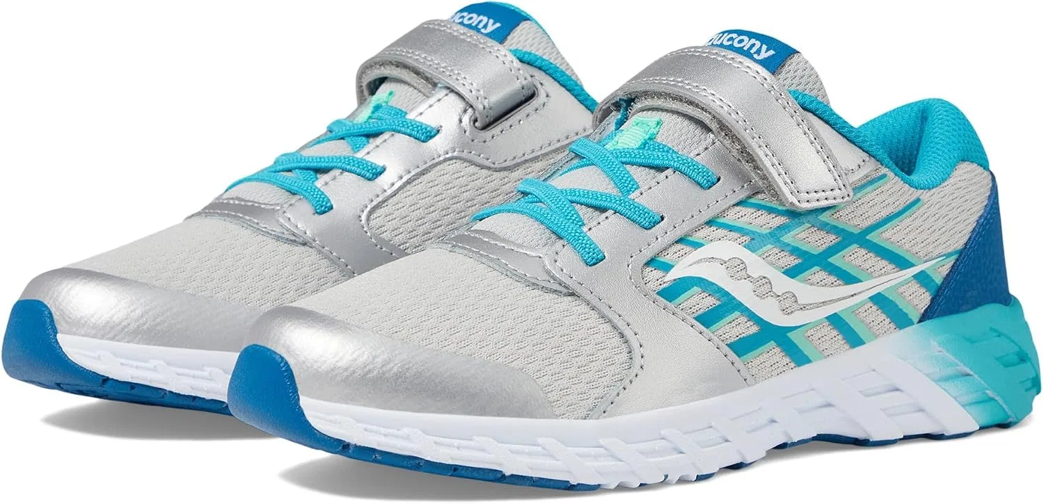 Детские кроссовки для девочек Wind Alternative Closure 2.0 Saucony, Turq/Silver — фото 2