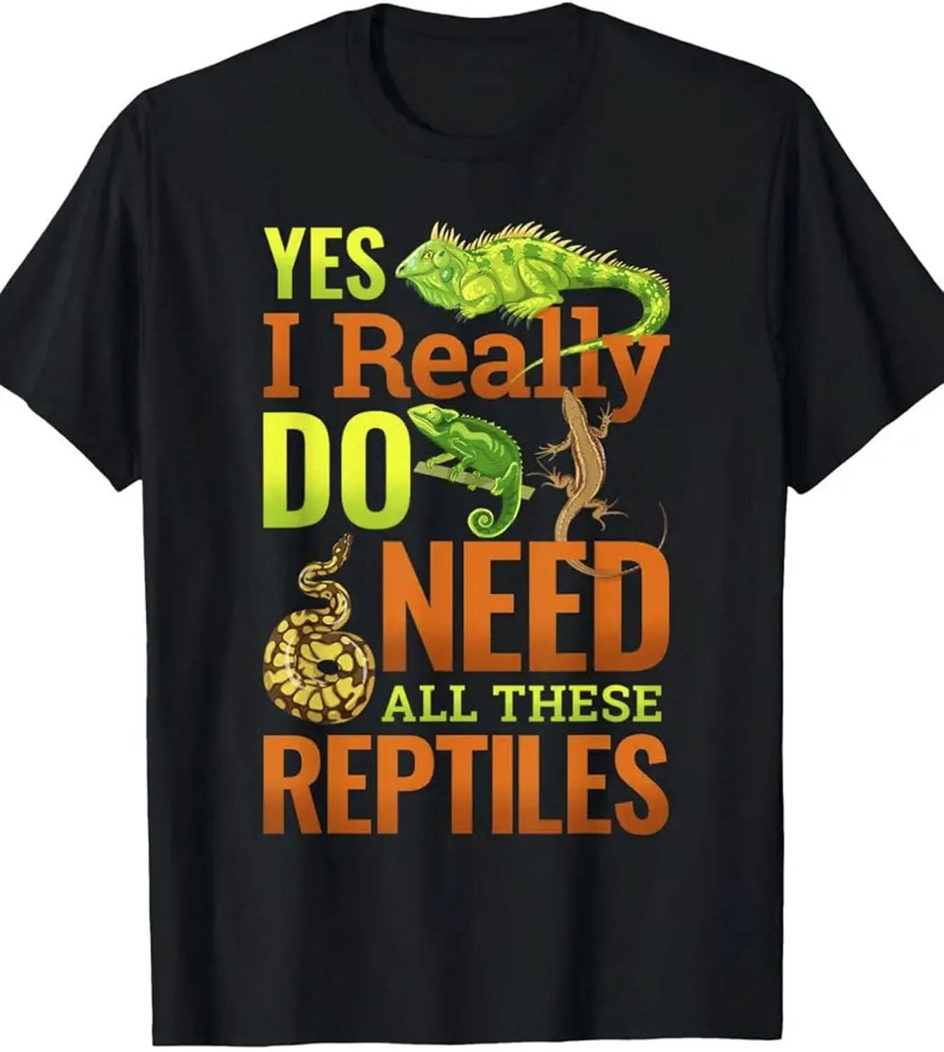 

Футболка мужская 100% Cotton с принтом "Yes, I Really Do Need All These Lizards" NEKO MENA