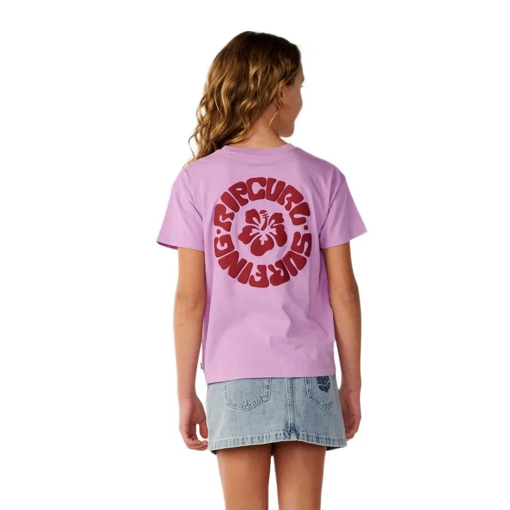 Детская футболка с принтом Surf Puff Relaxed Rip curl, Pink — фото 2