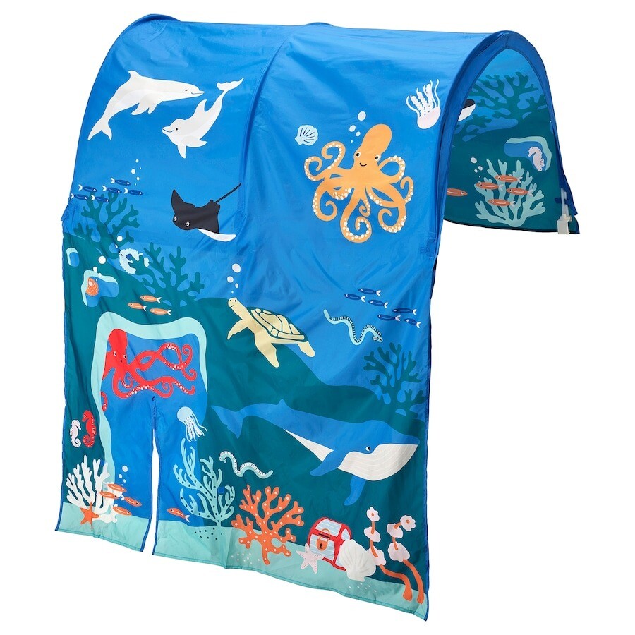 

Балдахин для кровати Ikea Kura Marine Animals, синий/мультиколор