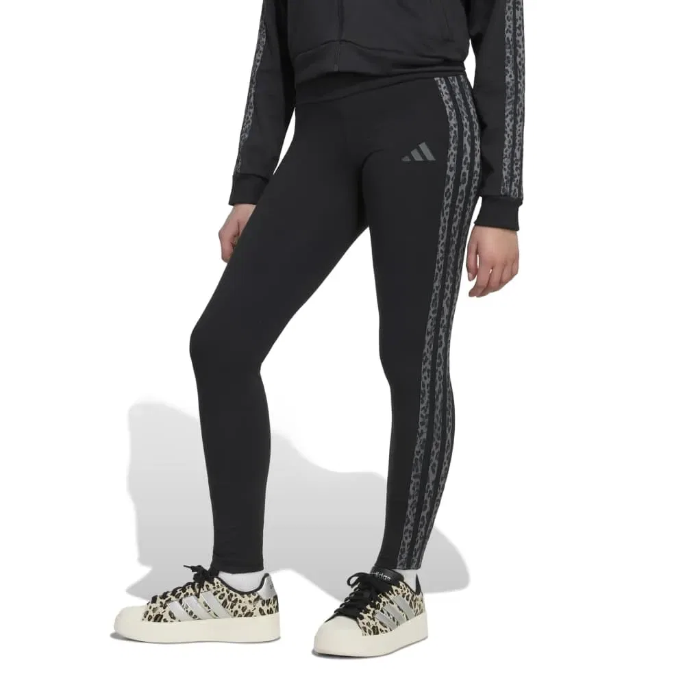 Детские леггинсы для девочек с принтом Animal Adidas, Black