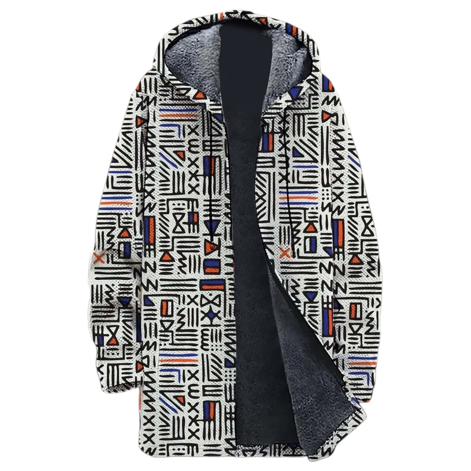 Мужское пальто с капюшоном из шерсти с молнией, коричневое, Light Gray-B