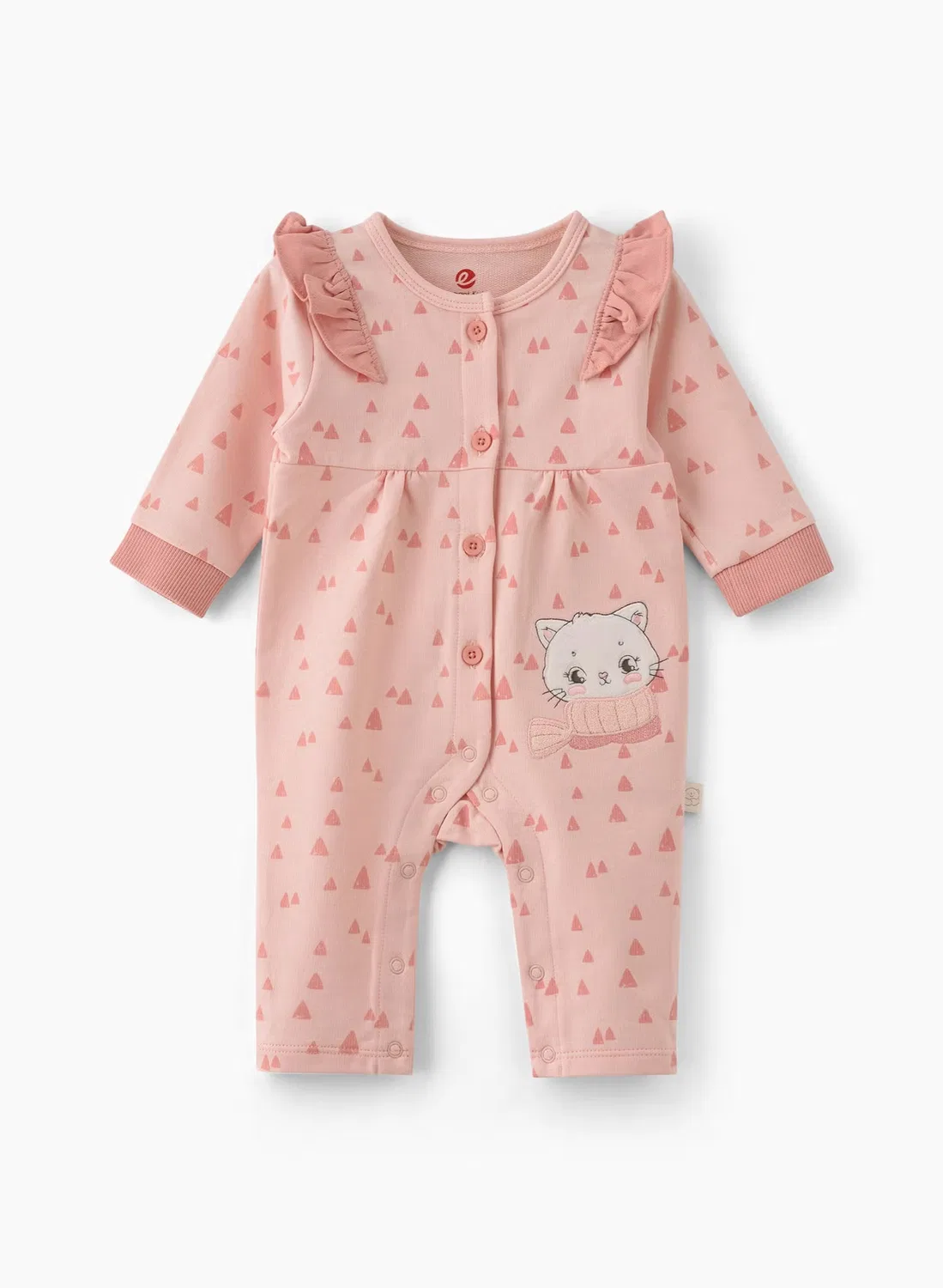 Комбинезон для сна новорожденных с хлопковым принтом Elegant Kids, розовый