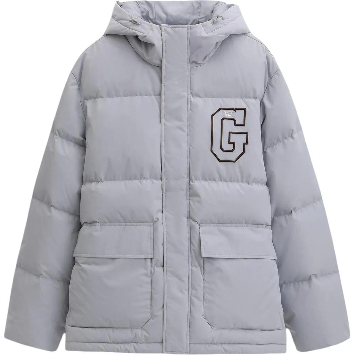 Мужская куртка-пуховик с капюшоном GAP, Light Gray