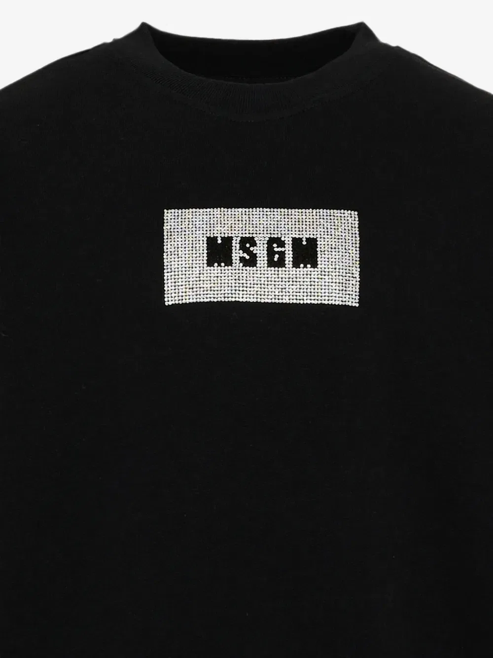 Свитшот с логотипом из стразов Msgm Kids, черный — фото 3
