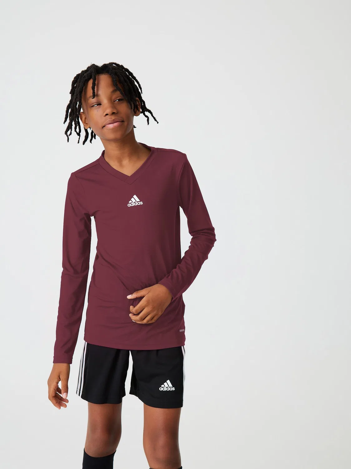 Футболка с длинным рукавом Team Base adidas, бордово-красный