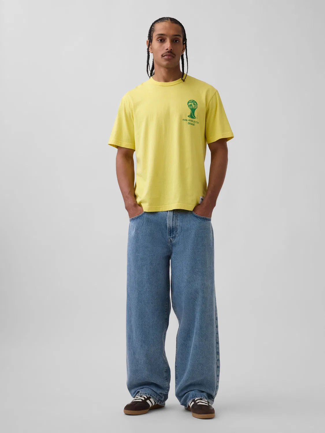 Футболка с графическим принтом, свободная Gap, Yellow Brazil — фото 3