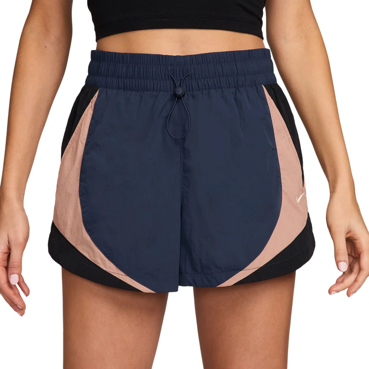 Шорты для женщин Nike Street 3" Track, цвет Midnight Navy/Black/Particle Pink