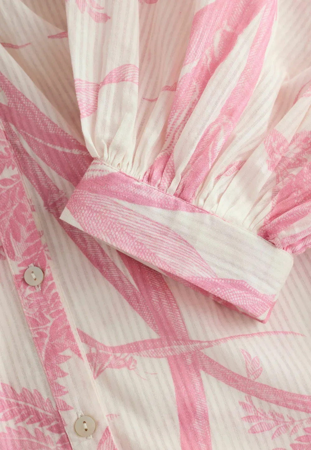 Рубашка для пляжа, свободного кроя, объемная - пляжный аксессуар Next, Cream Pink Floral — фото 2