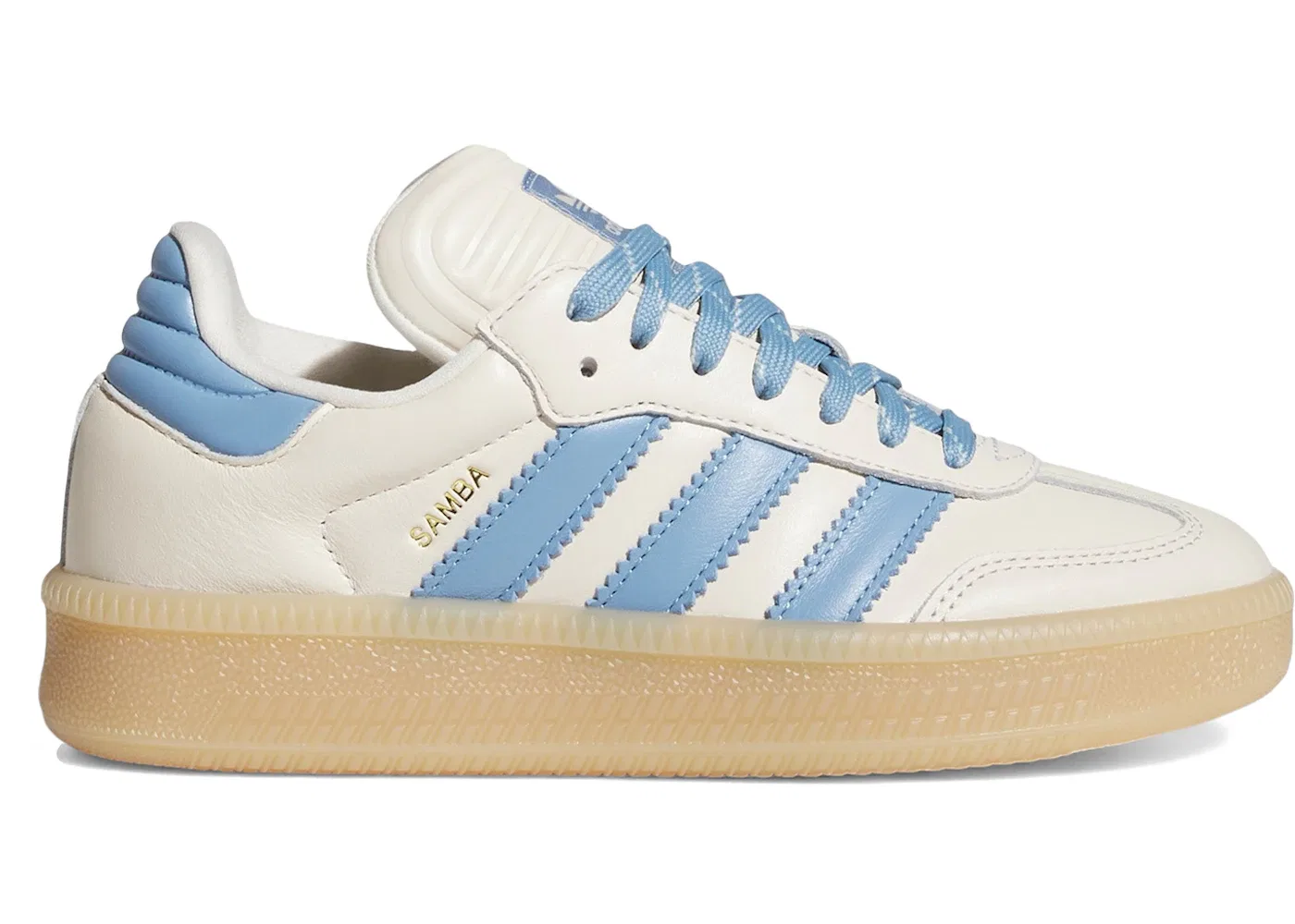 Детские кроссовки для мальчиков с замшевыми вставками Adidas Samba XLG, Wonder White Ash Blue Gum