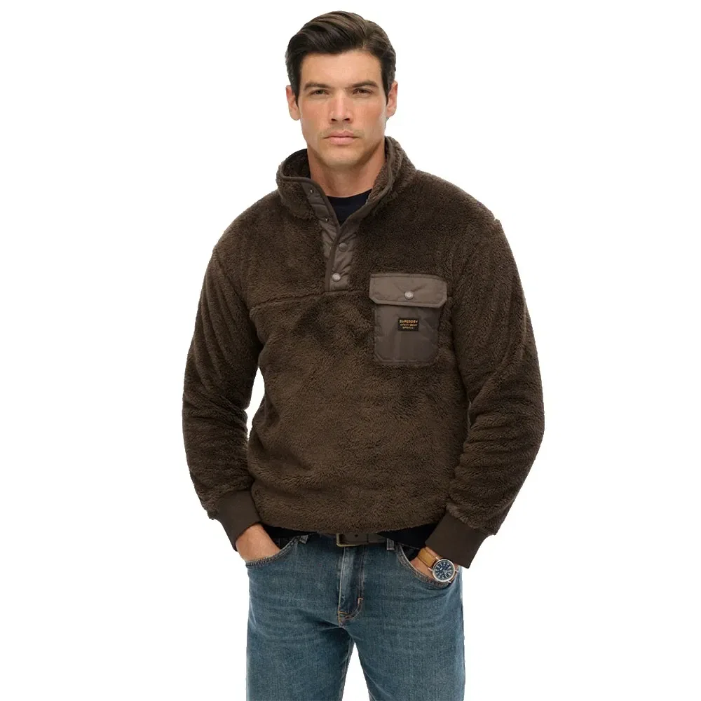 Свитшот на молнии Superdry High Pile, коричневый