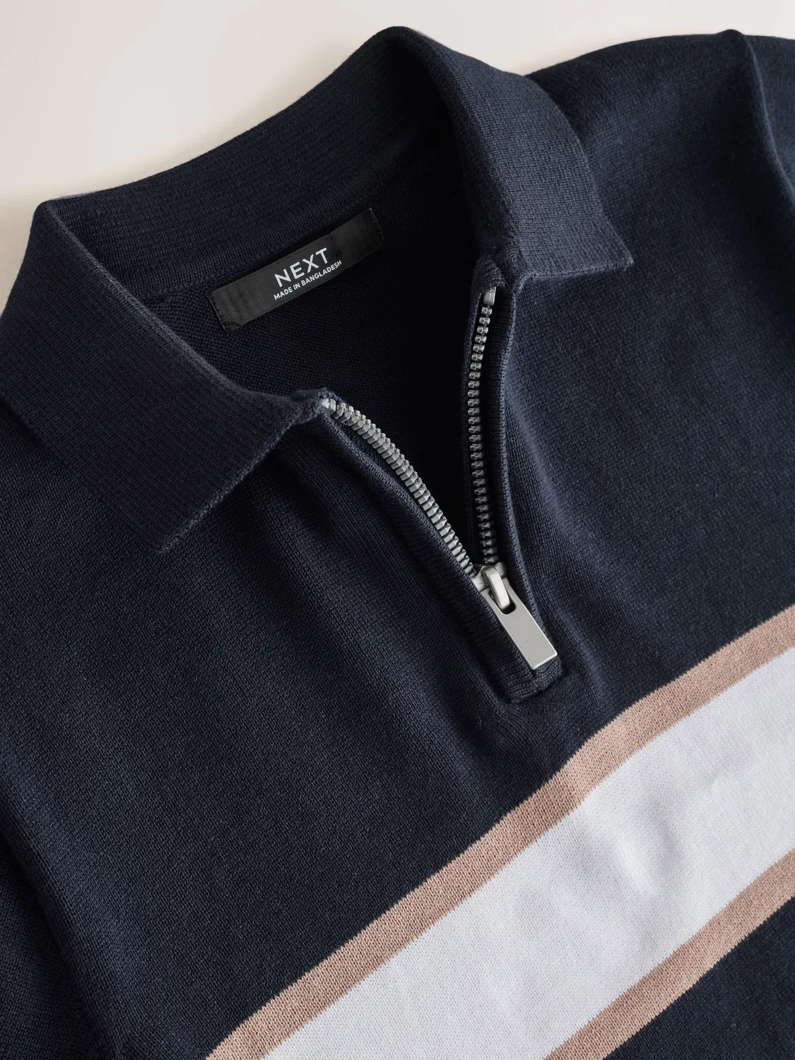 Поло с зип-застежкой, цветочный блок, 3-16 лет Next, Navy Blue Colour Block — фото 3
