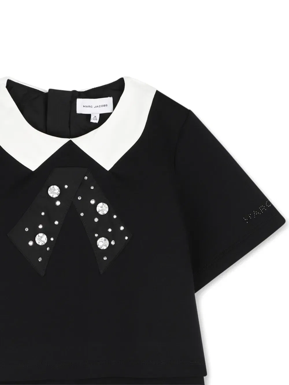 Платье с воротником Питер Пэн и кристаллами Marc Jacobs Kids, черный — фото 3