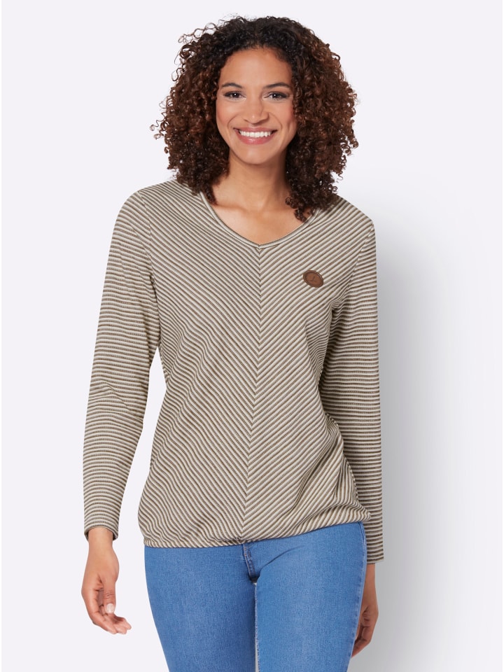 

Рубашка с длинными рукавами в коричнево-бежевом узоре WITT WEIDEN