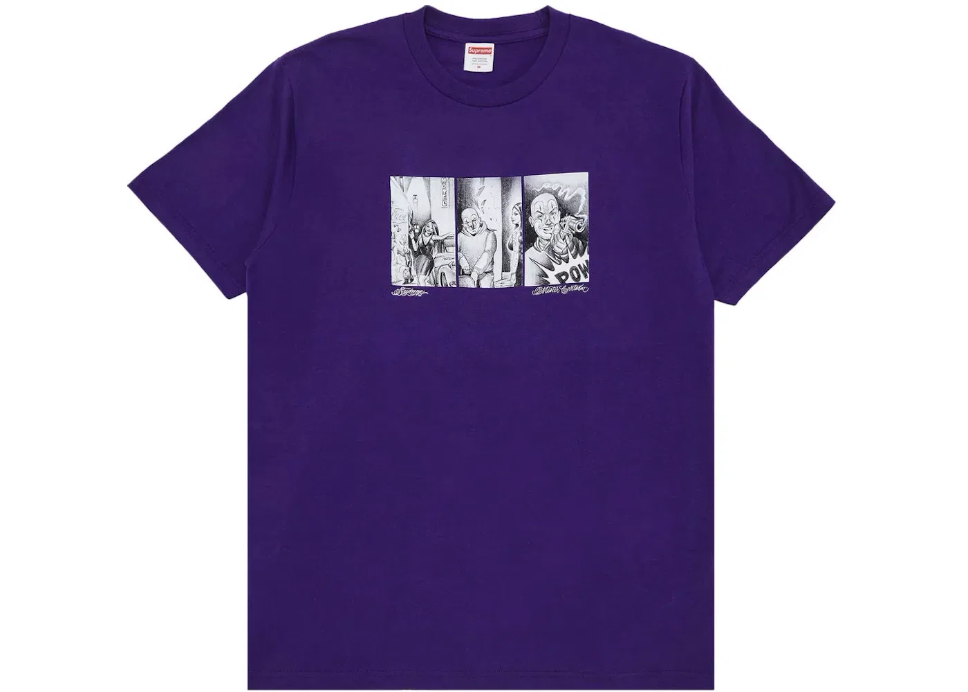 Мужская футболка с принтом Supreme Mister Cartoon Pow Tee, Purple