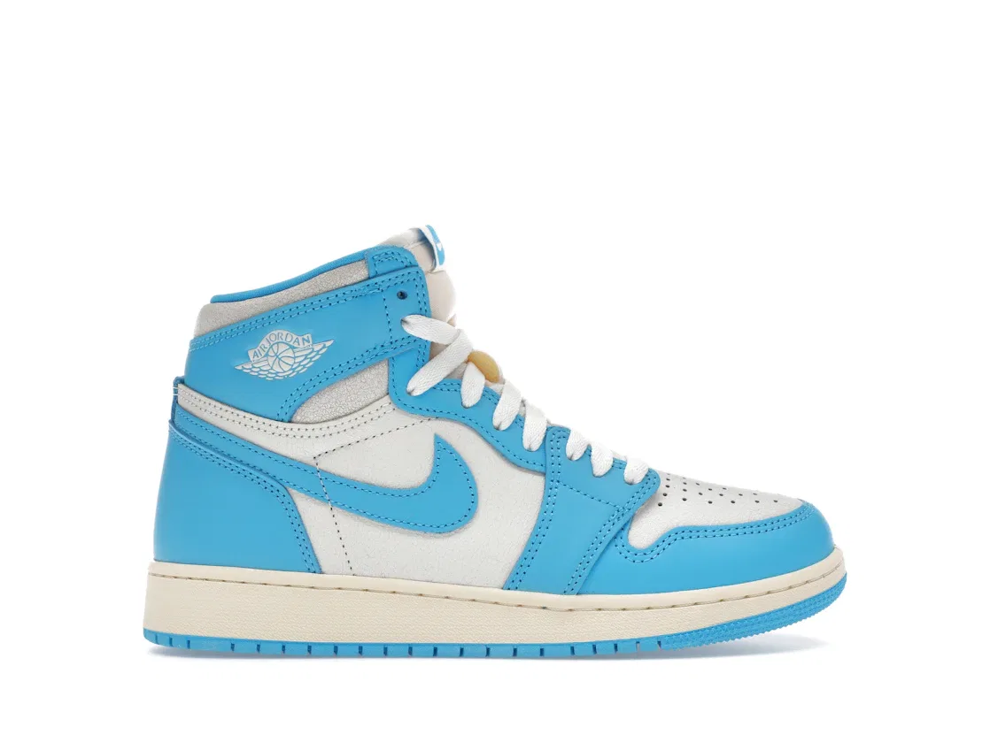 Детские кроссовки для мальчиков с принтом Jordan 1 Retro High OG, Dark Powder Blue/Dark Powder Blue-Sail