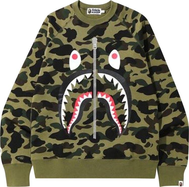 

Толстовка BAPE 1st Camo Shark Crewneck 'Green', зеленый