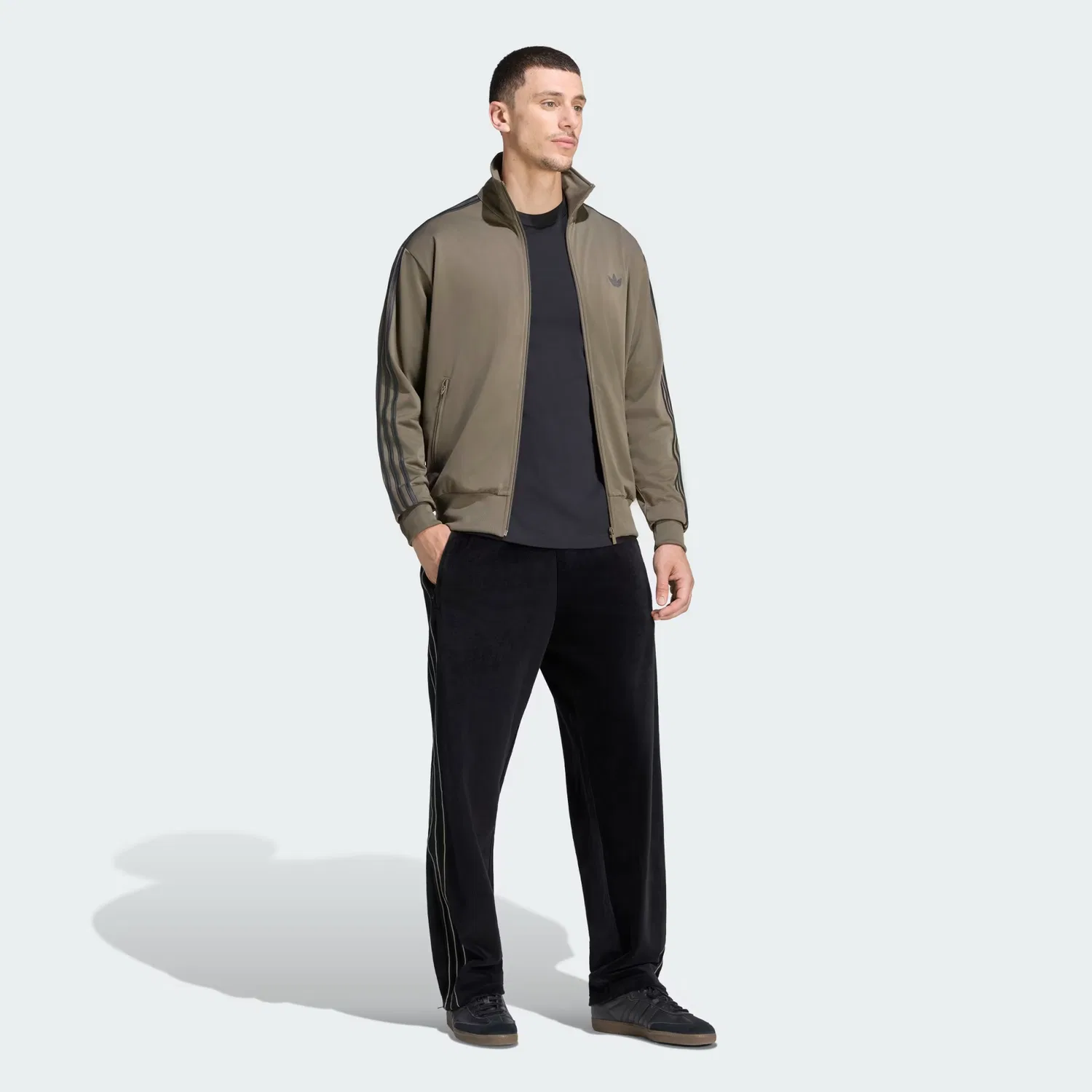 Мужские спортивные брюки из велюра Firebird Adidas Originals, черный — фото 3