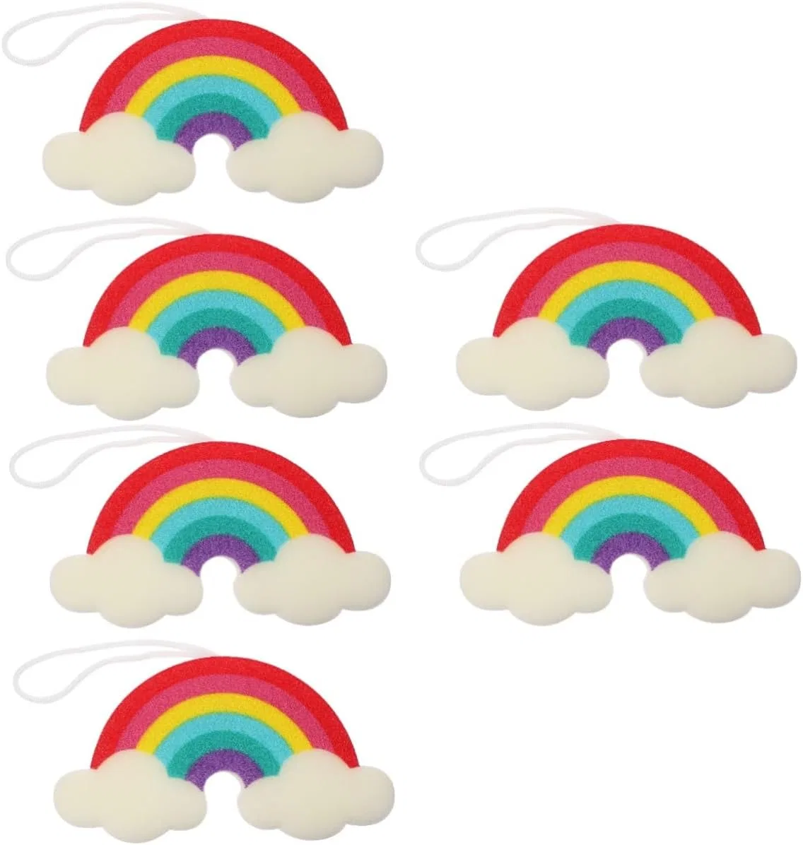 Мочалка для душа Rainbow Bath Sponge, набор 6 шт, Mikinona, 111 г, Colourful