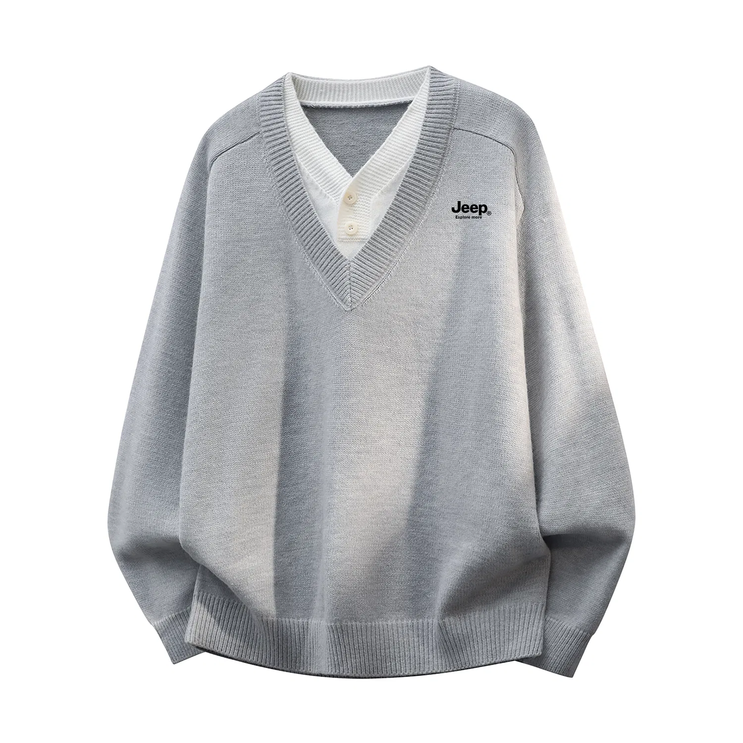 Детский свитер унисекс прямого кроя Jeep, Light Gray
