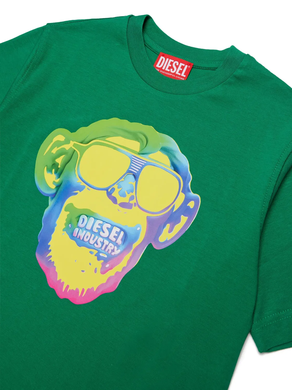 Футболка с графичным принтом Diesel Kids, зеленый — фото 3