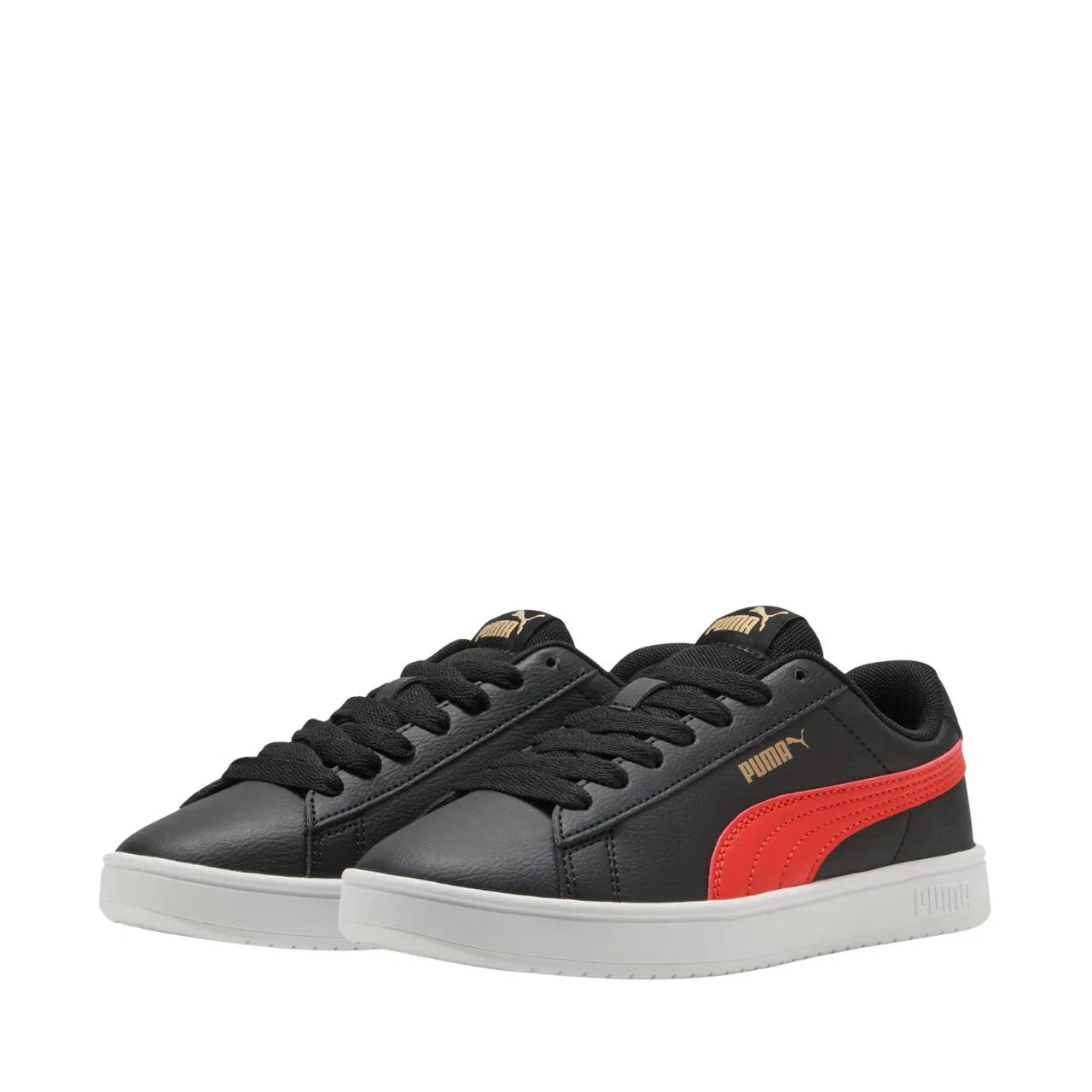 Детские кожаные кроссовки Puma Rickie Classic, Schwarz Rot Schwarz — фото 2