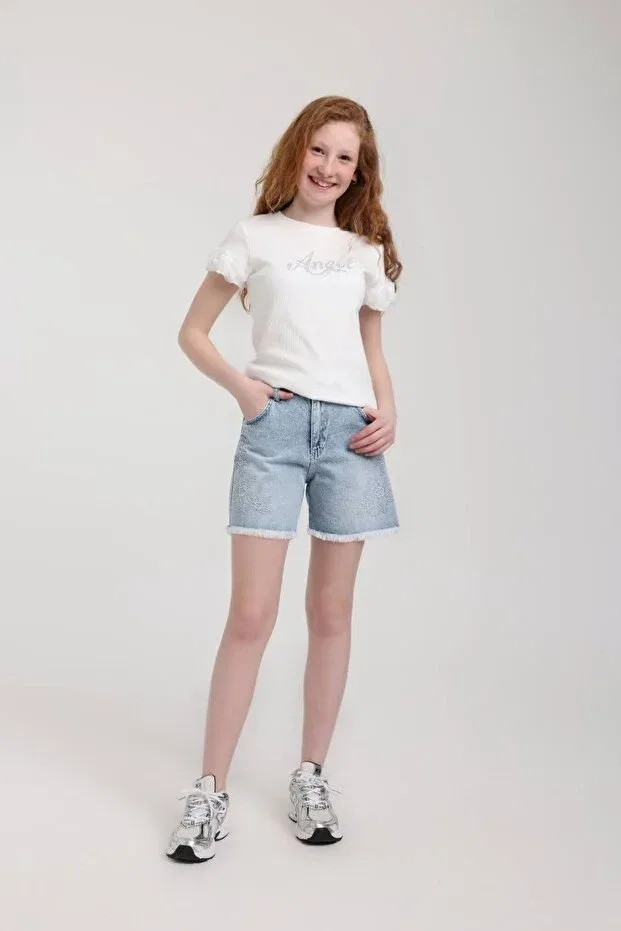 Детские шорты для девочек с принтом Lurelia Bloom Hausekids, Blue