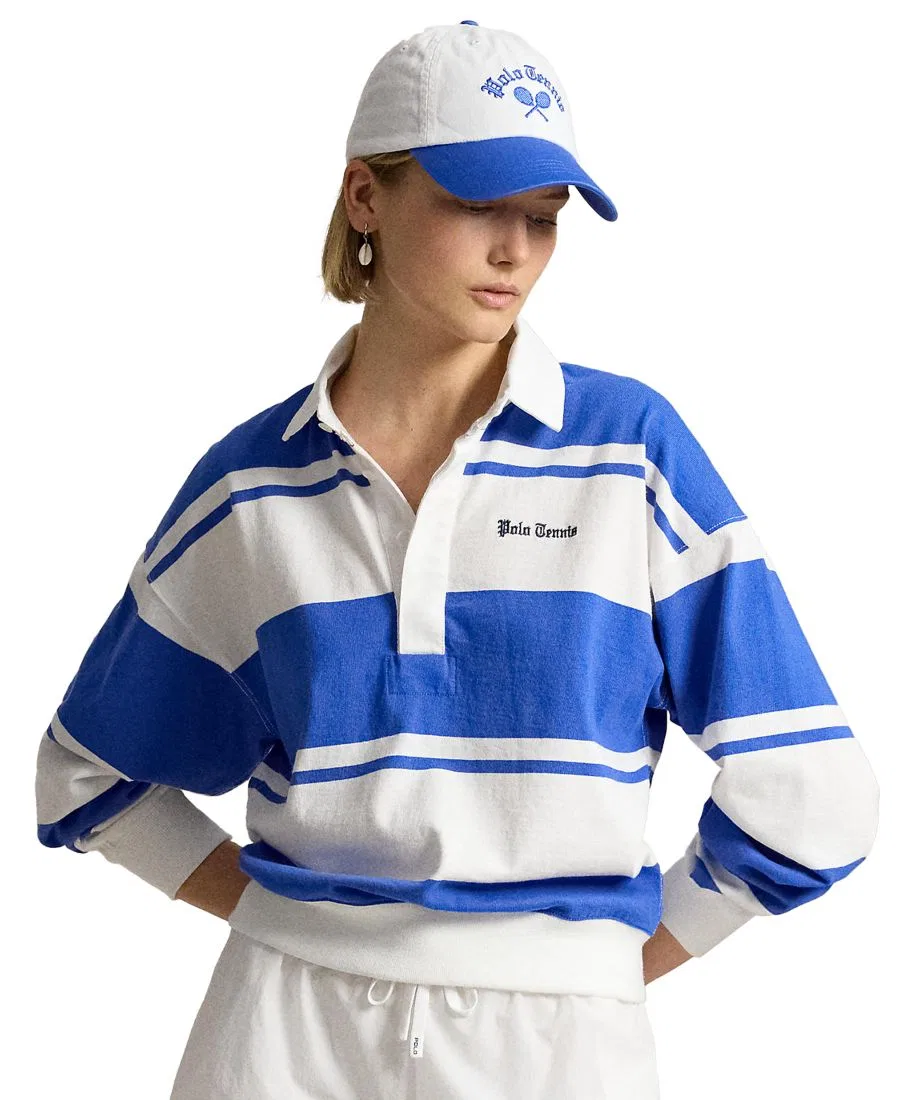 Рубашка из хлопка с воротником-поло US Open Polo Ralph Lauren, New Iris Blue/White