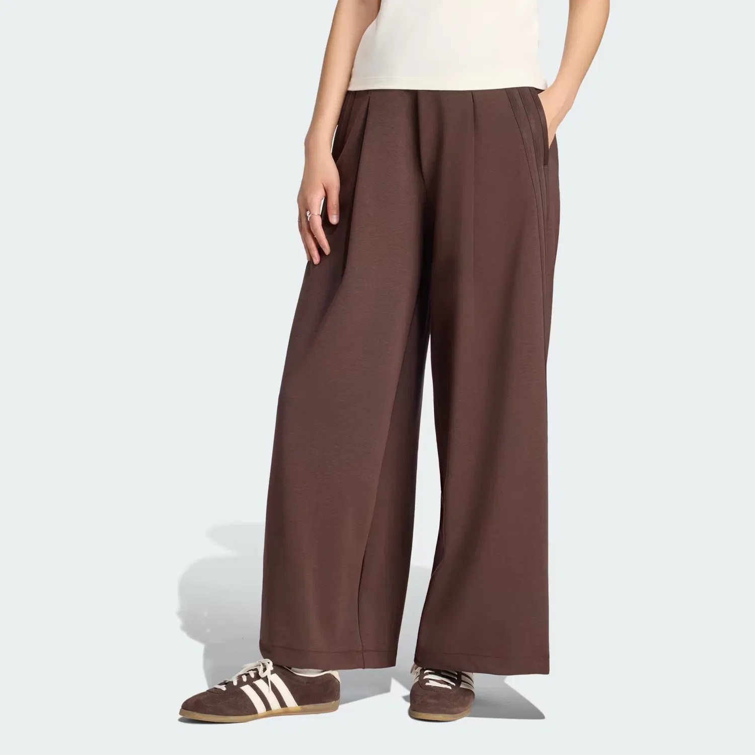 Женские брюки широкого кроя Wide Leg Pants Adidas Originals, Aurora Coffee