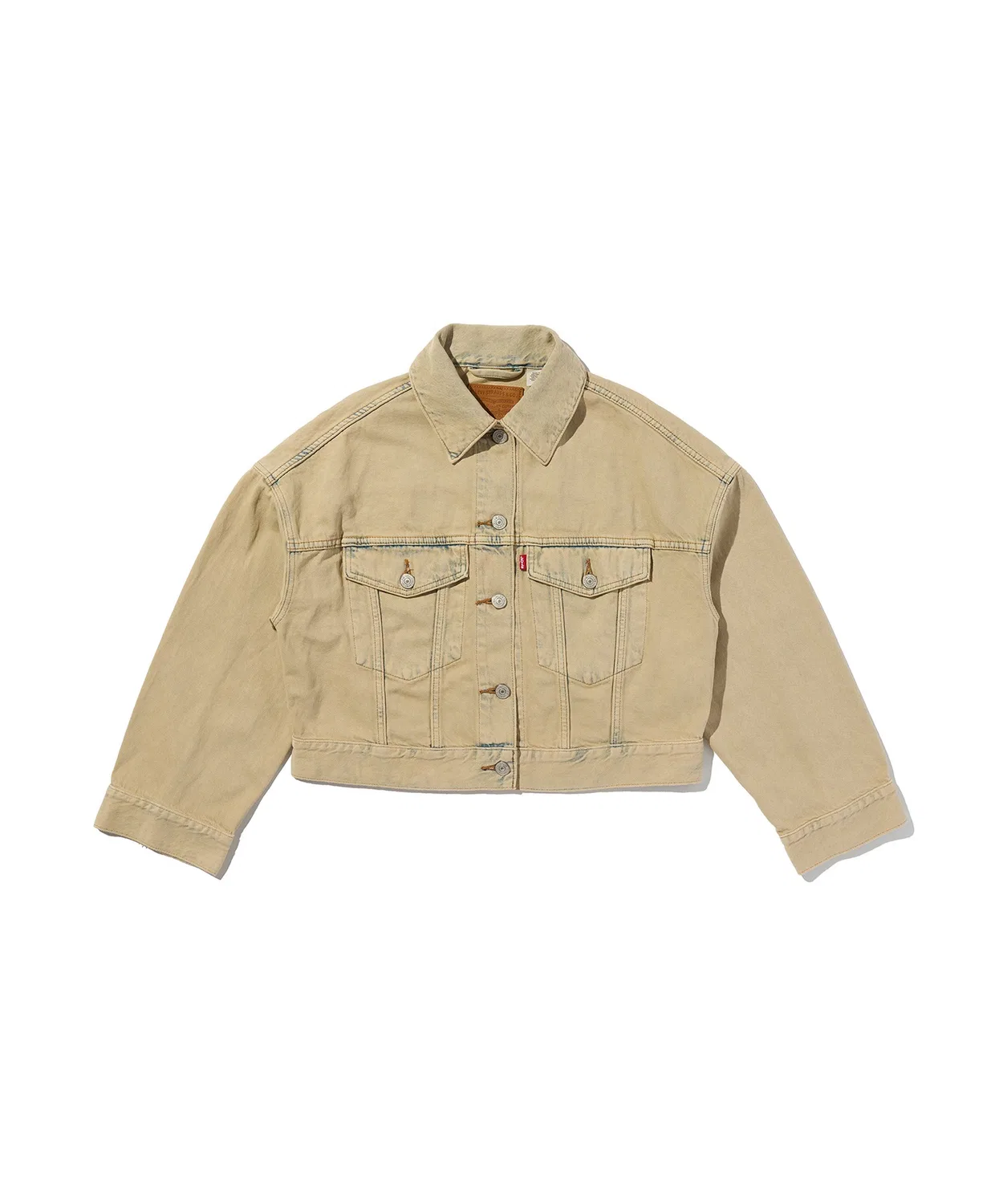 Женский джинсовый жакет с принтом Levi's, Beige — фото 4