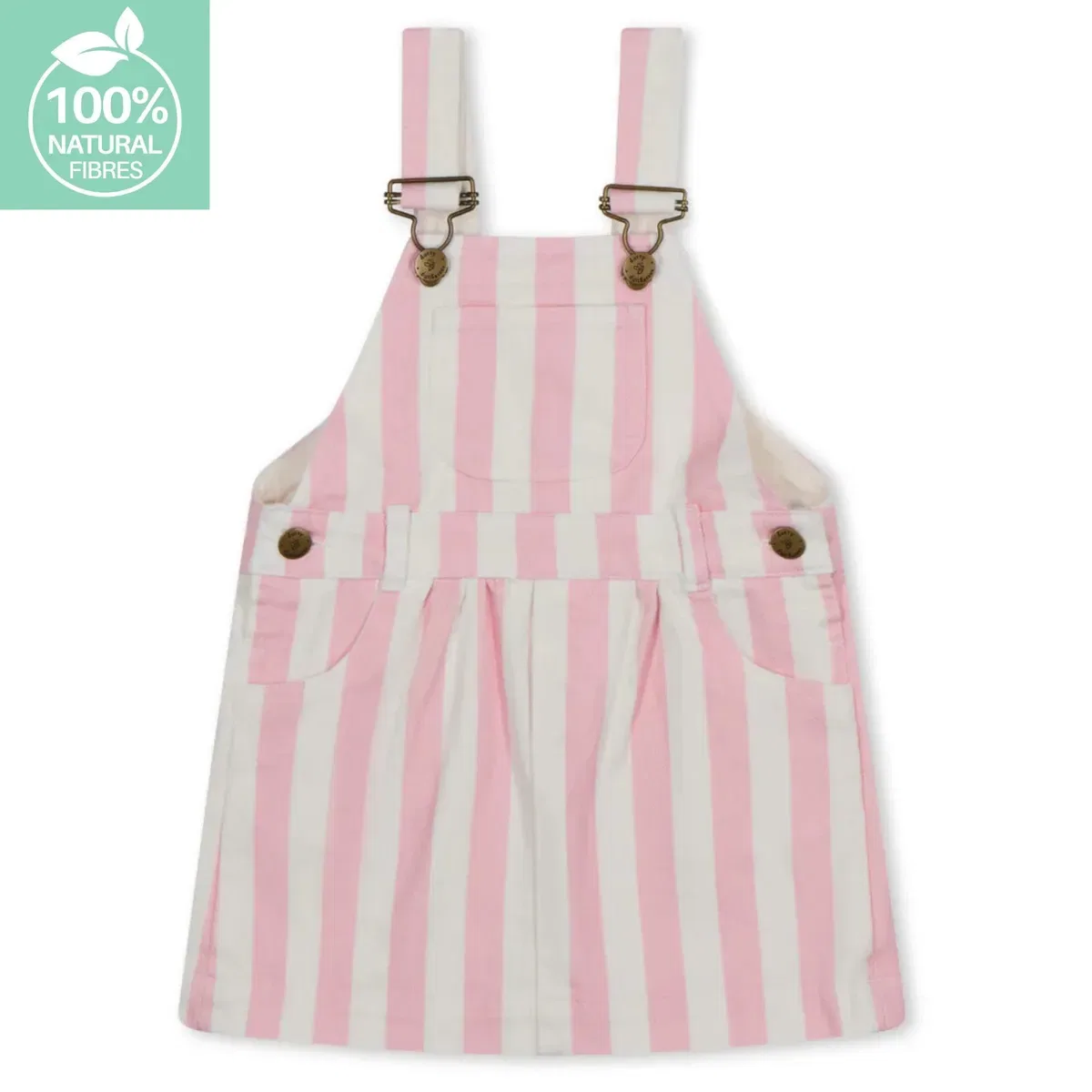 Детское платье в полоску Classic Wide Stripe Dotty Dungarees, Pink